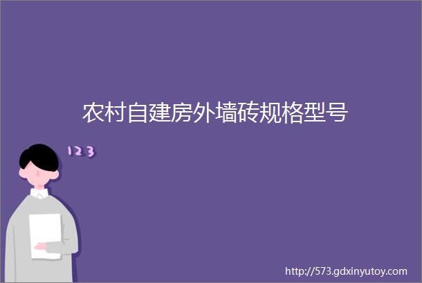 农村自建房外墙砖规格型号